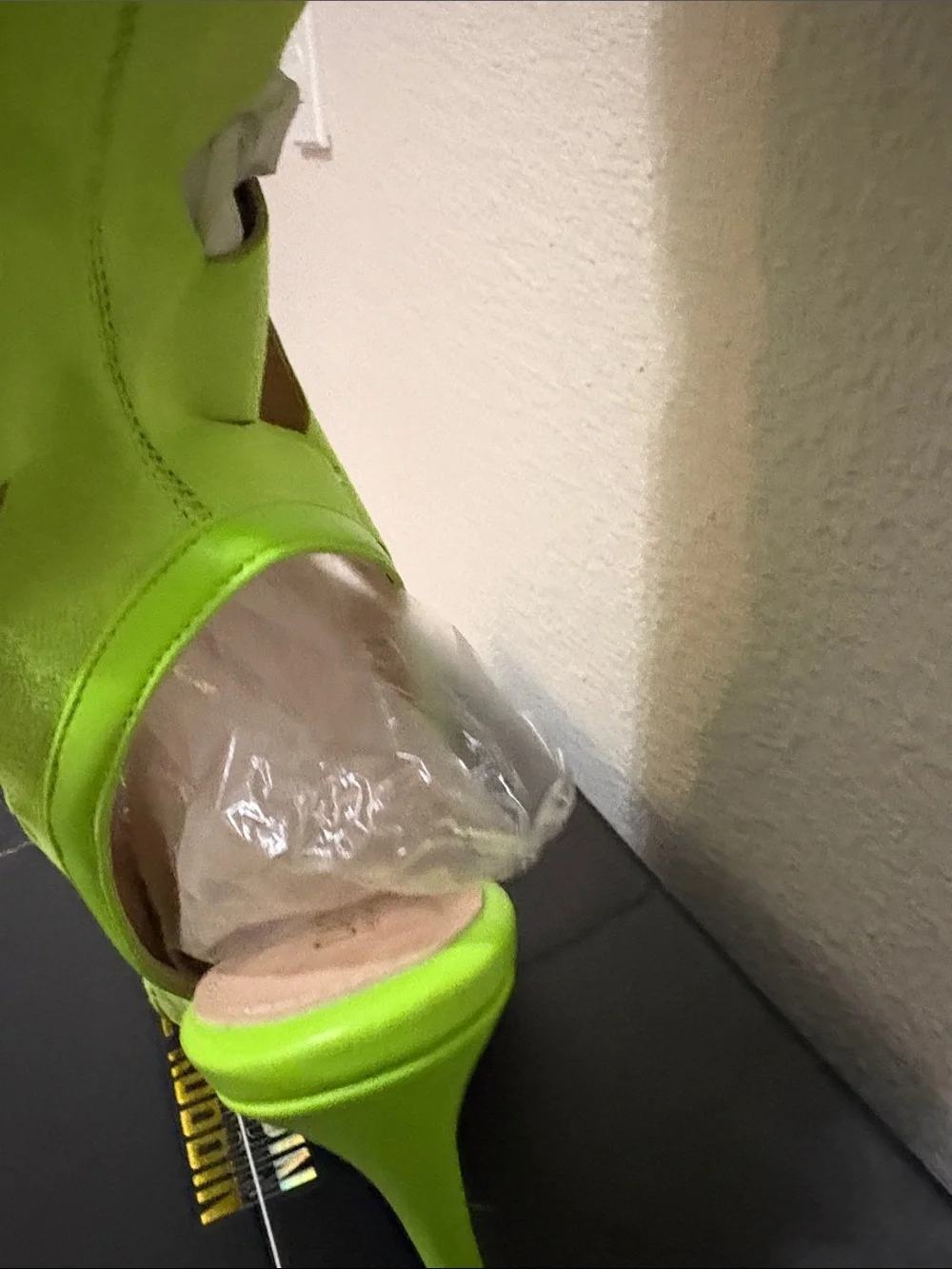 Neon Green Cutout Over-the-Knee Stiletto Boots